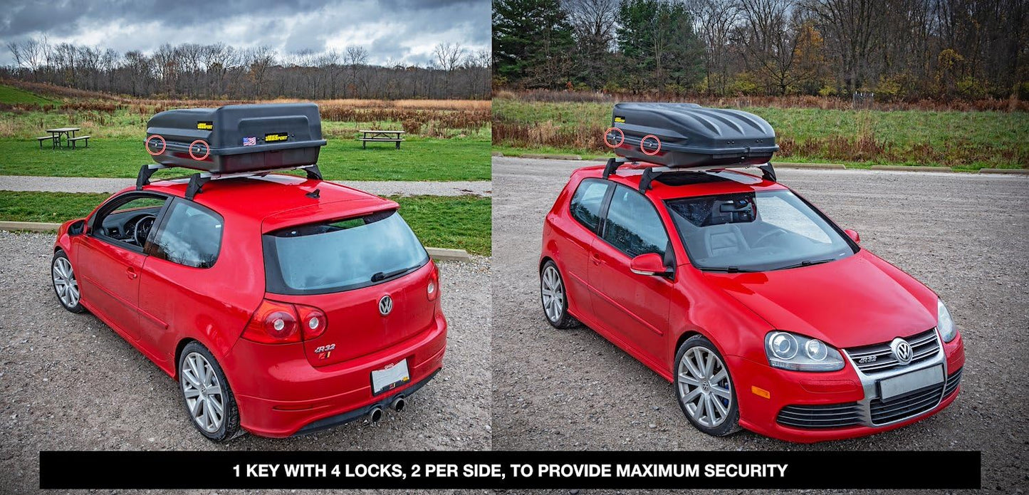 18 cu. ft. Rooftop Cargo Carrier, Weatherproof Lockable, 110 lb. Capacity
