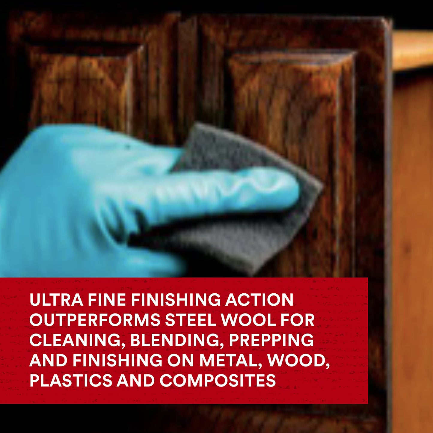 3M Scotch-Brite Ultra Fine Grade 7448B Hand Pad, Case of 60, 6 in x 9 in Hand Pads, Nonwoven Silicon Carbide, Surface Preparation, Scuffing, and Cleaning, Gray