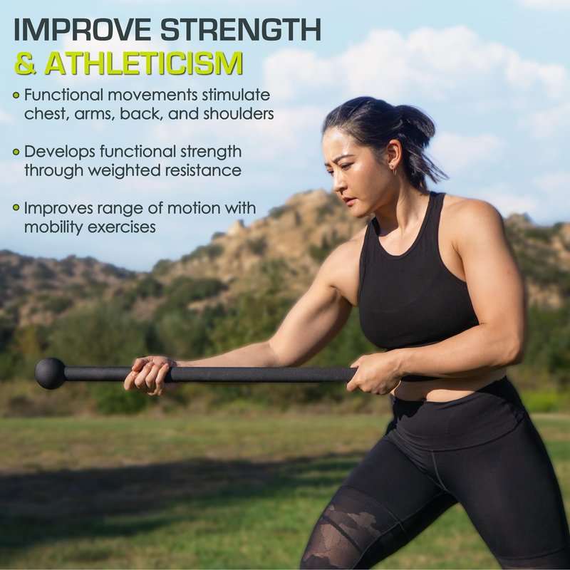 ProsourceFit Steel Macebell, Heavy Duty Steel Mace, Workout Mace with Non-Slip Grip for Gada, Strength and Core Training, 10lb