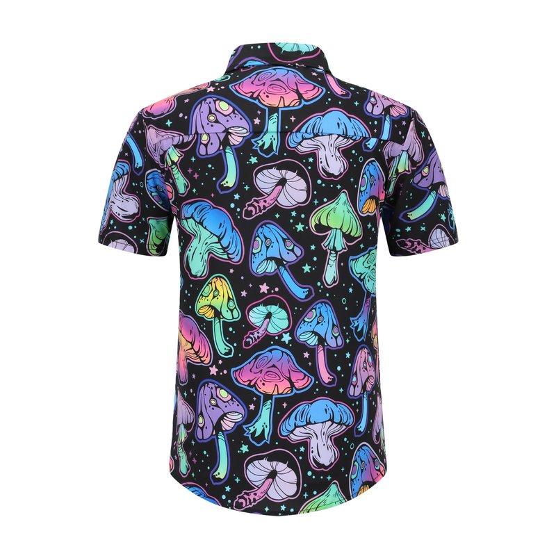 PATSINFOS rave shirt,rave outfits men,mens festival clothing,festival outfits for men,mushroom Hawaiian Shirt For Men,04