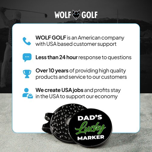 Wolf Golf Towels Golf Ball Marker Hat Clip Gift Set | Best Dad by Par | | 1 Magnetic Clip + 3 Ball Markers | Golf Accessories for Men