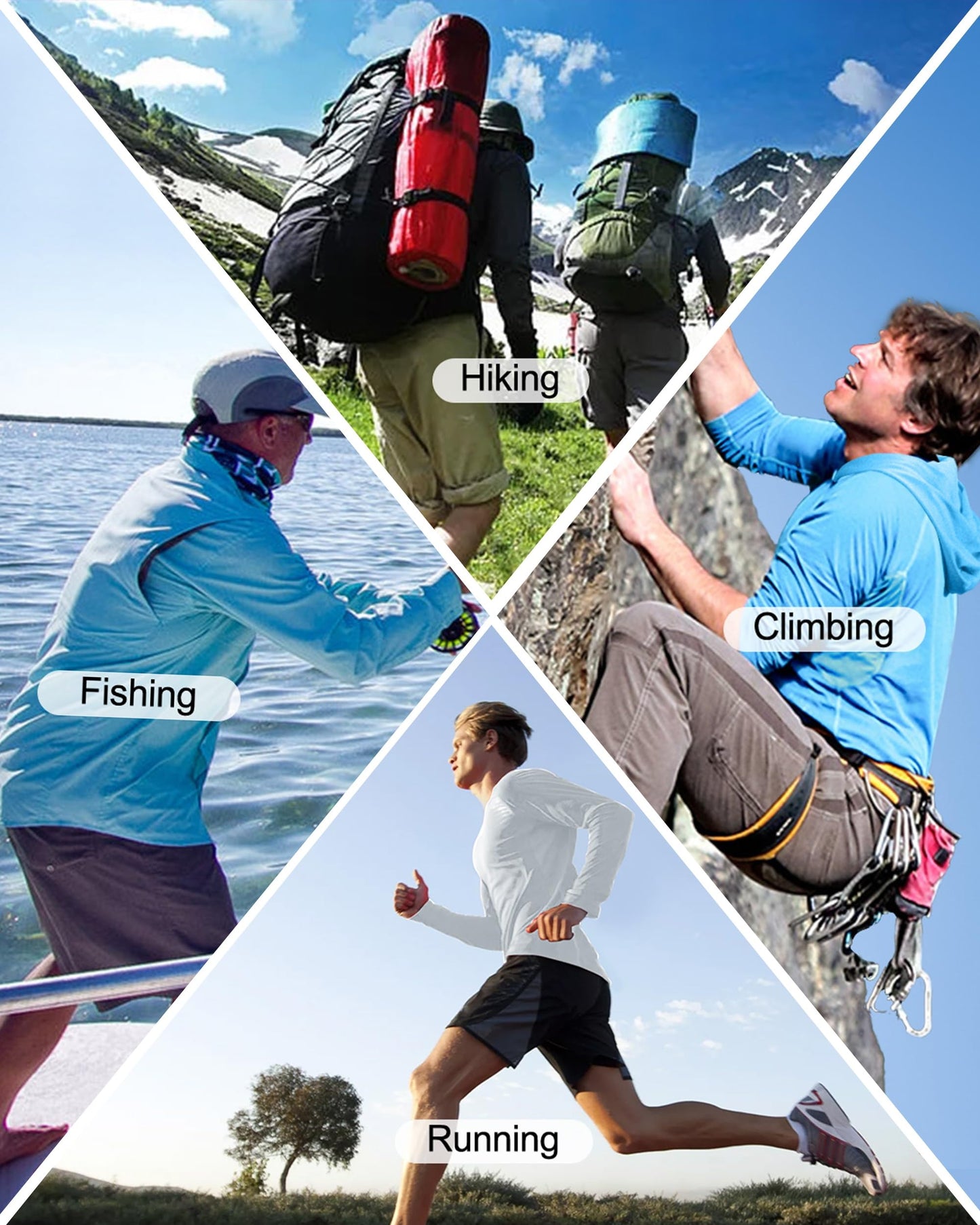 Roadbox Men's Sun Protection Long Sleeve Hoodie UPF 50+ Outdoor UV Fishing Shirts for Workout, Running, Fishing, Hiking (Medium)