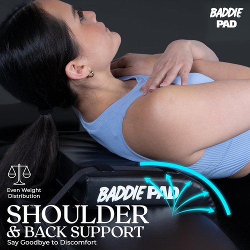 Baddie Pad Hip Thrust Bench Pad - Foam Barbell Cushion for Back & Neck Support | Gym Equipment