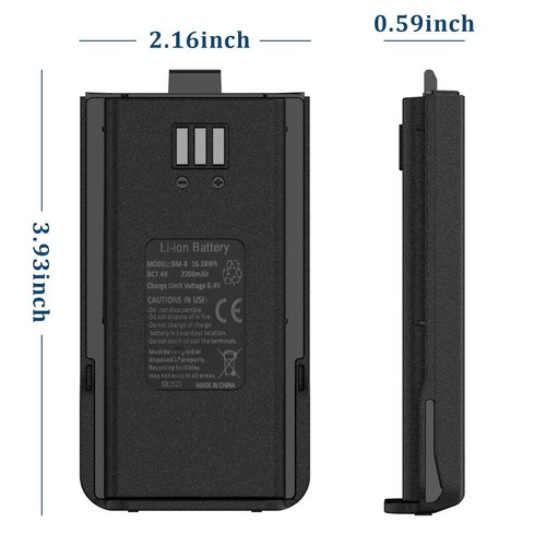 BAOFENG DM-1801 Original Battery 2200mAh for Two Way Radio Long Range Regchargeable GD-77 GD-77S DM-1801 DMR Walkie Talkie GA-510 DR-1801UV