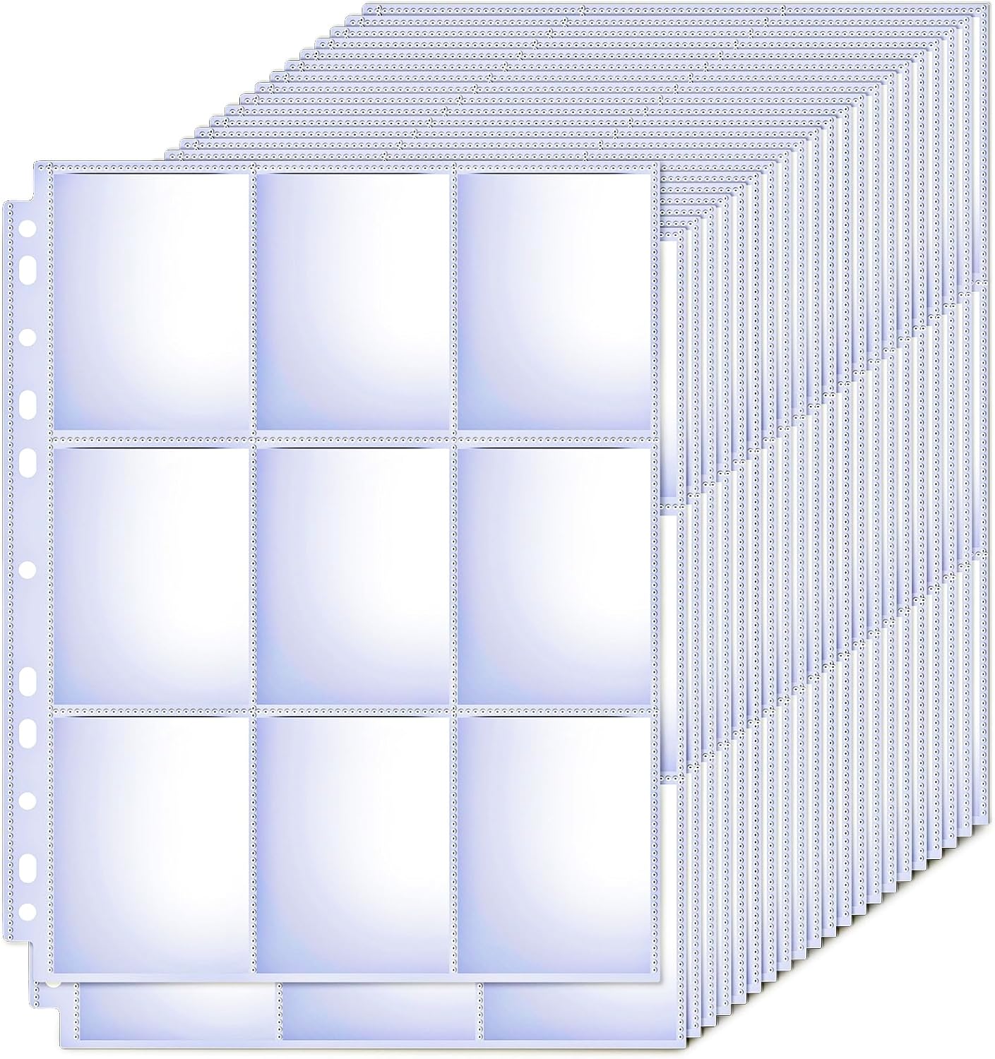 Skiennix 9 Pocket Card Sleeves - 65 Pack Trading Card Protectors for 3 Ring Binders | Holds 1170 Cards