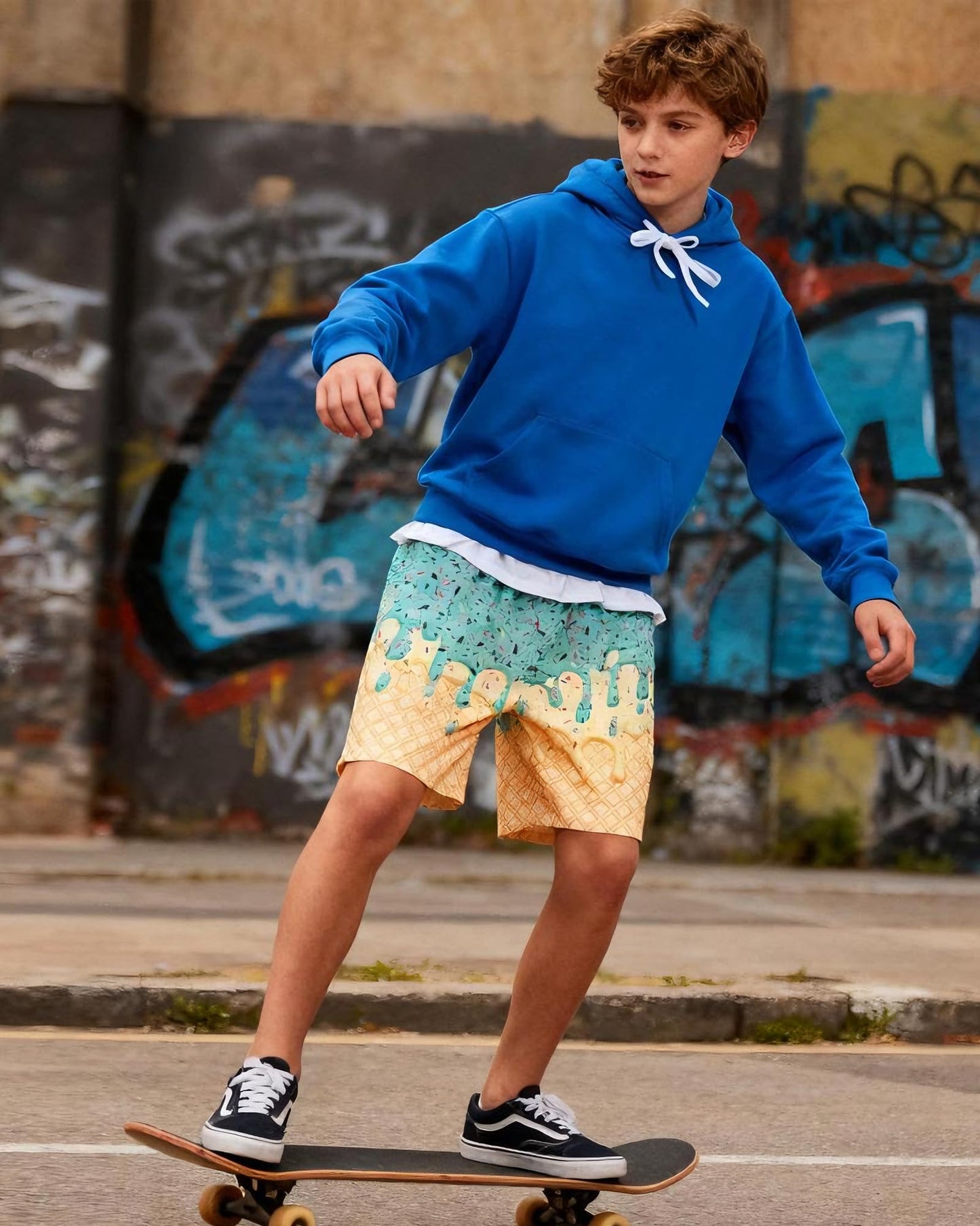 Swim Trunks Boys with Compression Liner Swim Shorts Ice Cream Size 6-7 Years Boy Sports Shorts Green Bathing Suits Swimwear