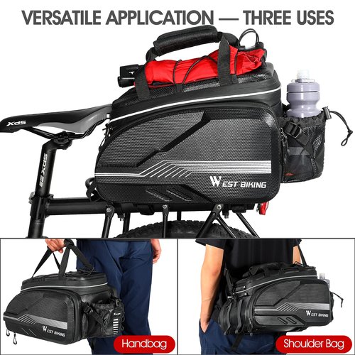 HONGYEA Bike Bags for Bicycles Rear Rack Waterproof | 45L Large Capacity Panniers Trunk Bag with Extra Padded Foam Bottom Bicycle Rain Cover Shopping Commuter Trip (BLACK-45L)