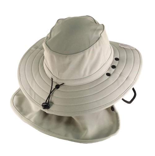 John Deere Bucket Hat Removable Neck Cover and Mask-Ivory