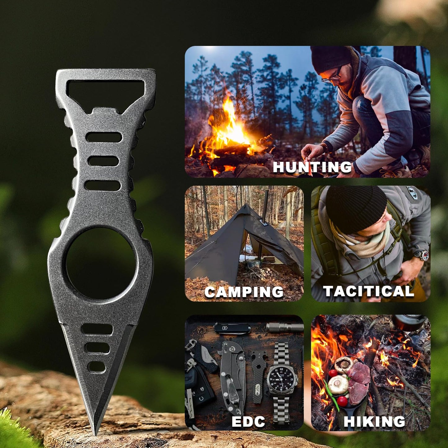 LIUGEYI Neck Knife with Sheath and Necklace, 4.4'' Small EDC Fixed Blade Knives for Men, Outdoor, Survival, Camping Gear