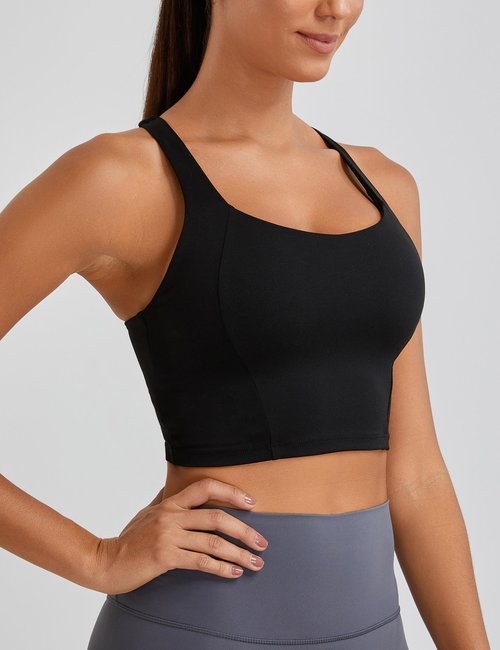 BMJL Womens Workout Tank Tops with Built in Bra Athletic Sports Crisscross Back Summer Going Out Clothing 2025(S,Black)