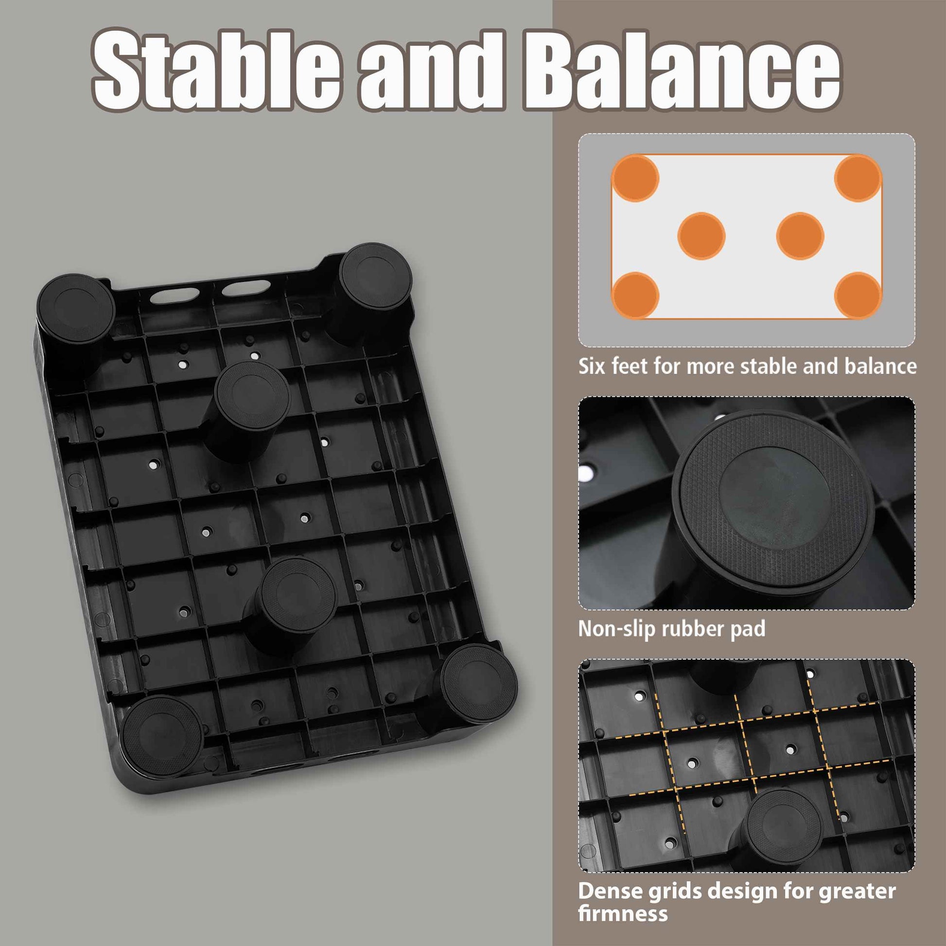 CHIKILLA Step Stool for Adults Kids and Seniors, Non-Slip Step Platform Indoor and Outdoor for Pregnant Woman, Portable Stair Assist for Kitchen Office Bedroom Car Bedside and Shower, Black-Gray 3.4In