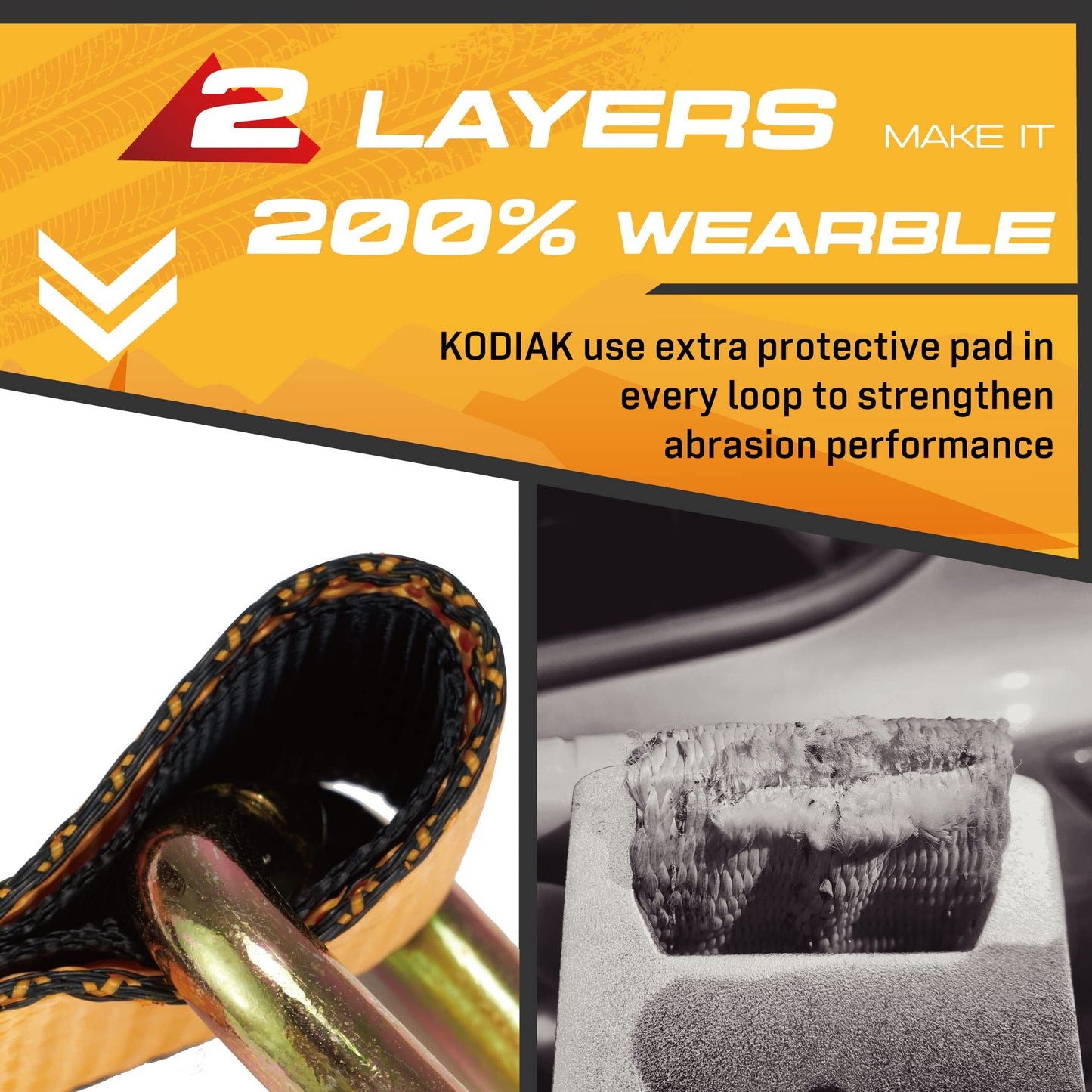 4 Pack Heavy Duty 2" x 27' Ratchet Tie Down Straps with Wired J Hooks - 10,000 LBS Break Strength for Truck & Trailer Cargo Control KODIAK STRAPS