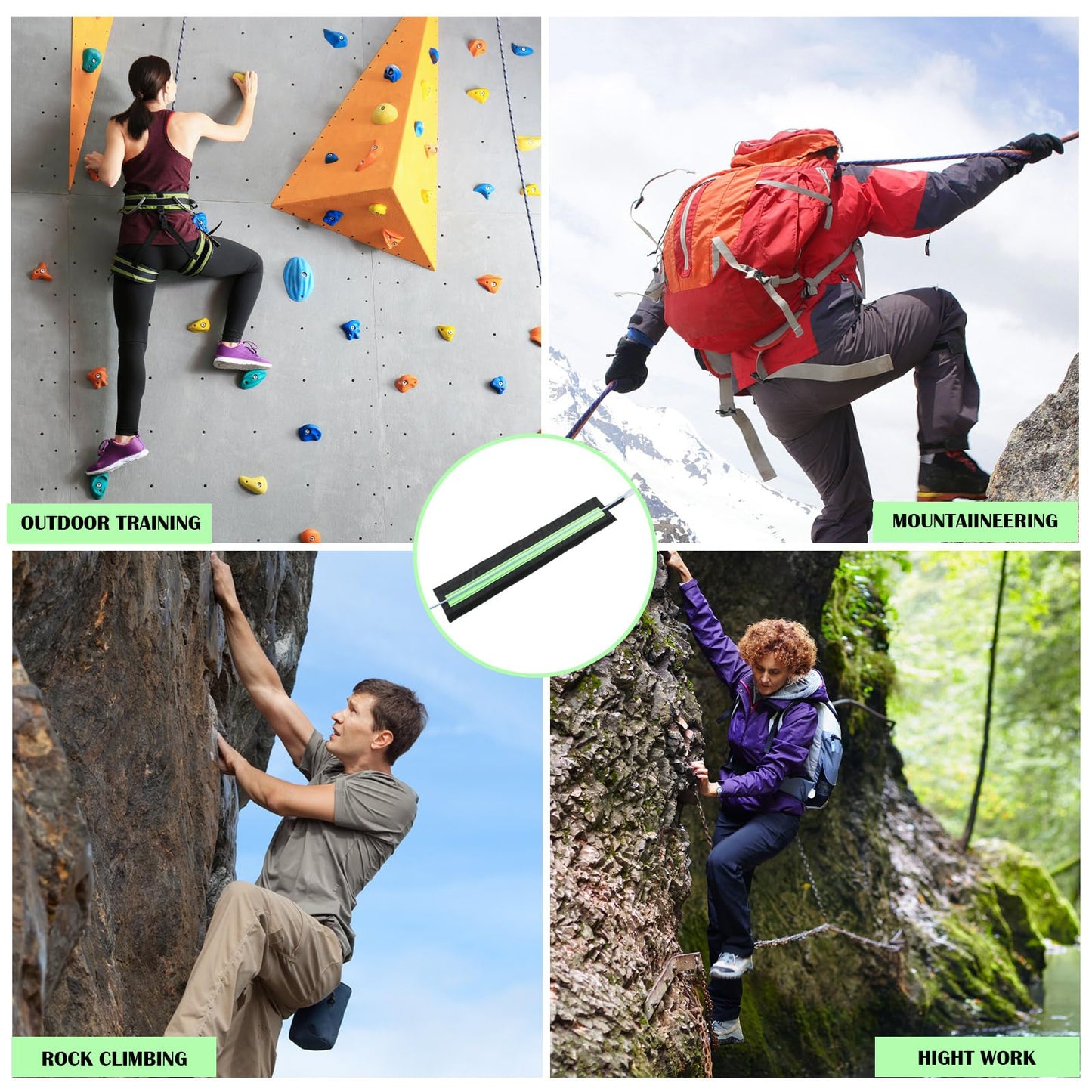 WinnerWhy 1 Pc Black Rope Protector Rock Climbing Arborist Rope Protector Sleeve Rappelling Abseiling Equipment for Outdoor Climbing Mountaineering Rock