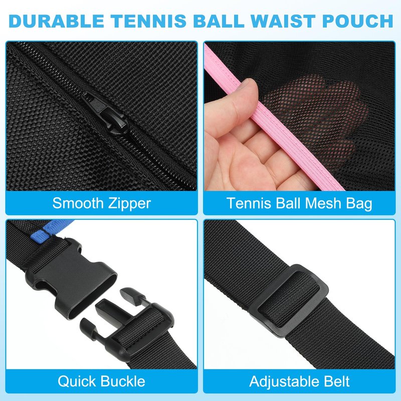 PATIKIL Tennis Ball Band Holder, Adjustable Pickleball Waist Pouch Ball Holder Waist Bag for Holding 8 Pickleball or Tennis Balls, Fluorescent Green (NO Balls)
