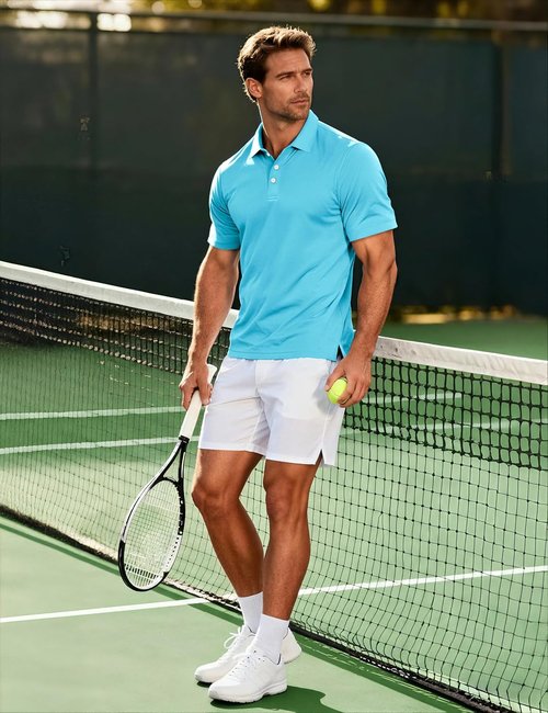 MAGCOMSEN Men's Polo Shirt - Quick Dry Short Sleeve Golf Tee for Casual Work & Outdoor Use