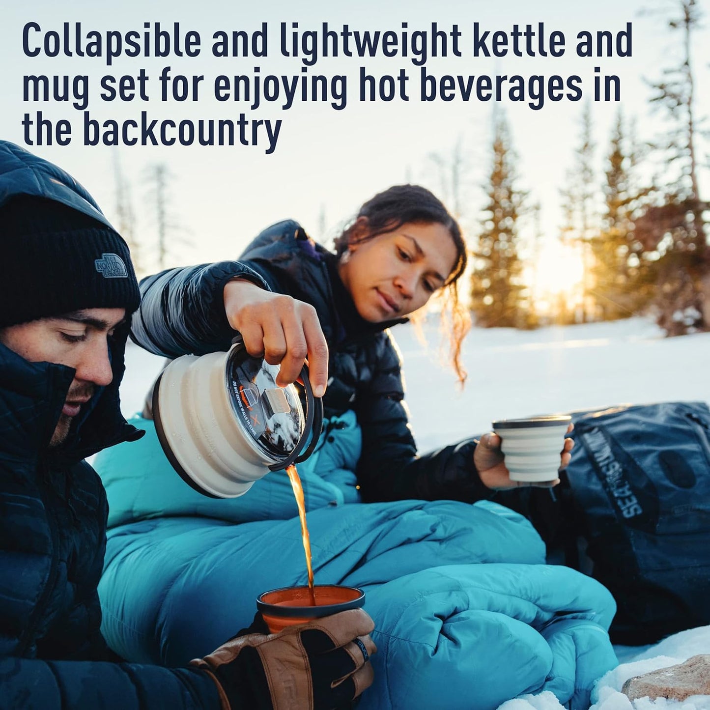 Sea to Summit X-Pot Collapsible Kettle & Mug Set - Lightweight Camping Gear for Backpacking Adventures