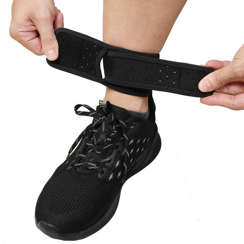 Vigorwise Achilles Tendonitis Brace Adjustable Achilles Strap for Men & Women Breathable Ankle Brace for Achilles Pain, Running, Cycling, Hiking, Sports,One Size, Black, 2pcs