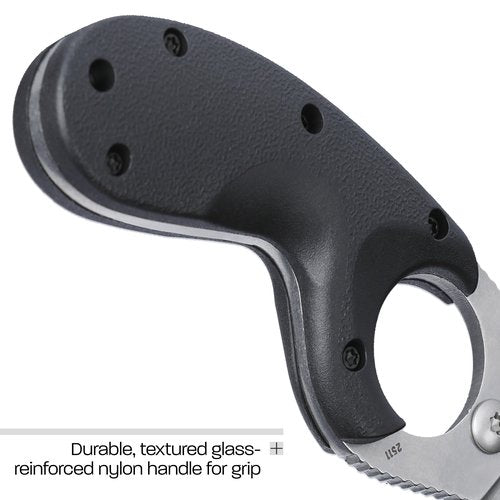 CRKT Bear Claw Fixed Blade Knife with Sheath: Hawkbill with AUS 8 Steel Blade, Glass-Reinforced Nylon Handle, 2511