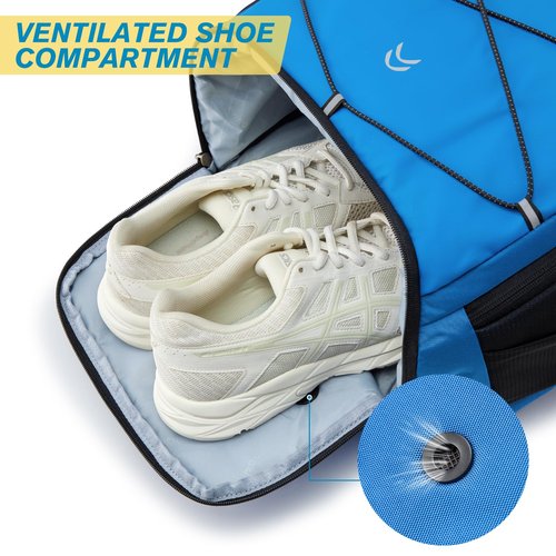 G4Free Pickleball Bag Pickleball Backpack for Women & Men School Backpack for Teens Bookbag for College Student with Fence Hook Laptop Compartment(Blue)