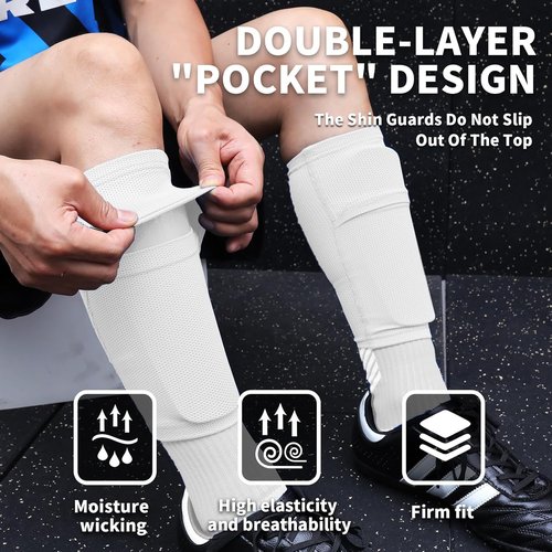 LPONJAR Soccer Shin Guards - Optimized Protective Pads for Kids, Youth & Adults | Perfect for Football Games