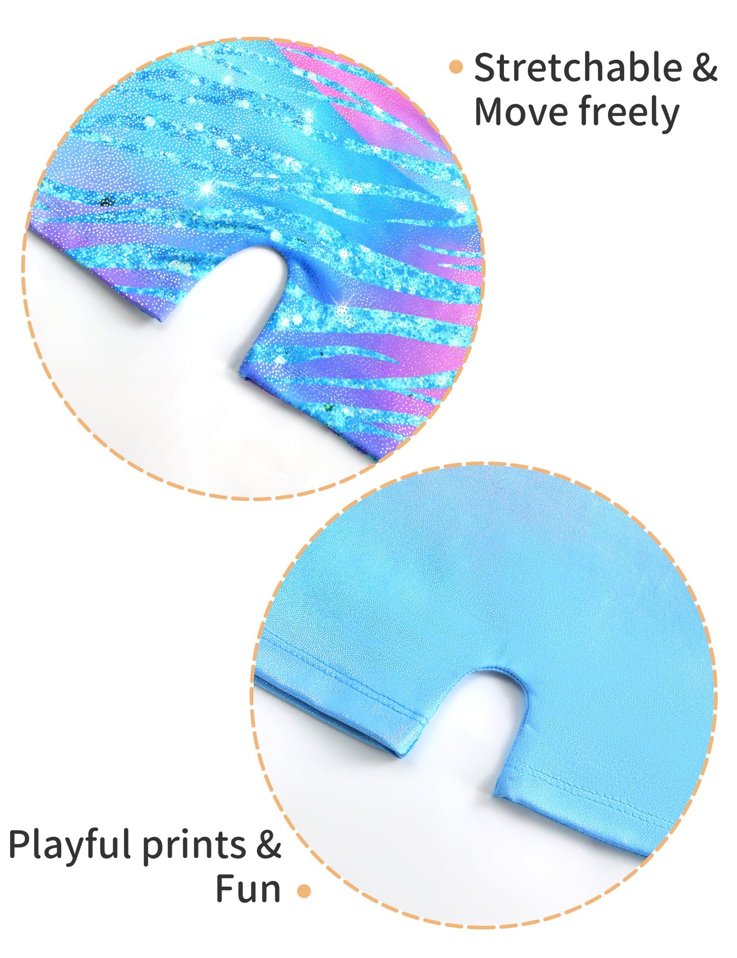 Nokecina Girls Leotards for Gymnastics with Shorts Size 7-8 Years Old 2 Packs Blue Green Quick Dry Biketards