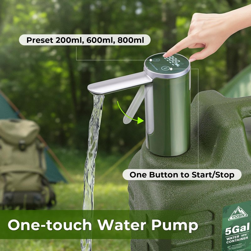 YOSN 5 Gallon Water Jug, Camping Water Container, BPA Free Portable Water Dispenser with Spigot, Leak-Proof Large Camping Water Jug for Emergency Storage,Outdoor,Hiking