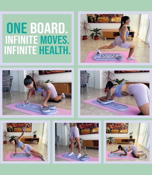 Portable Pilates Reformer Board Set with Resistance Bands Ball Timer Display for Home Workout Fitness Abs Glutes Women Foldable Multifunction Pilates Machine (Pilates Big)