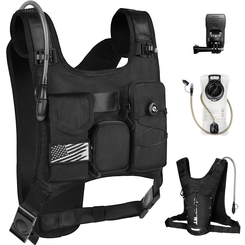 OUTSKIRT Hydration Backpack Vest Bag Lightweight Adjustable Pack with 2L Water Bladder Chest Bag for Hiking Cycling Hunting Climbing for Women and Men