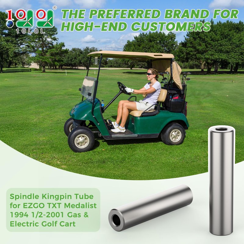 10L0L 2 Pcs Spindle Kingpin Tube for EZGO TXT Medalist 1994 1/2-2001 Gas & Electric Golf Cart, OEM# 70328G01 70328-G01