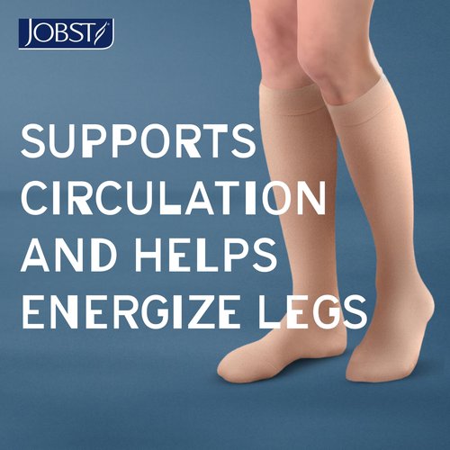 JOBST ACTIVA Opaque 20-30 mmHg Compression Socks for Women and Men, Knee High, Closed Toe, Black, Medium