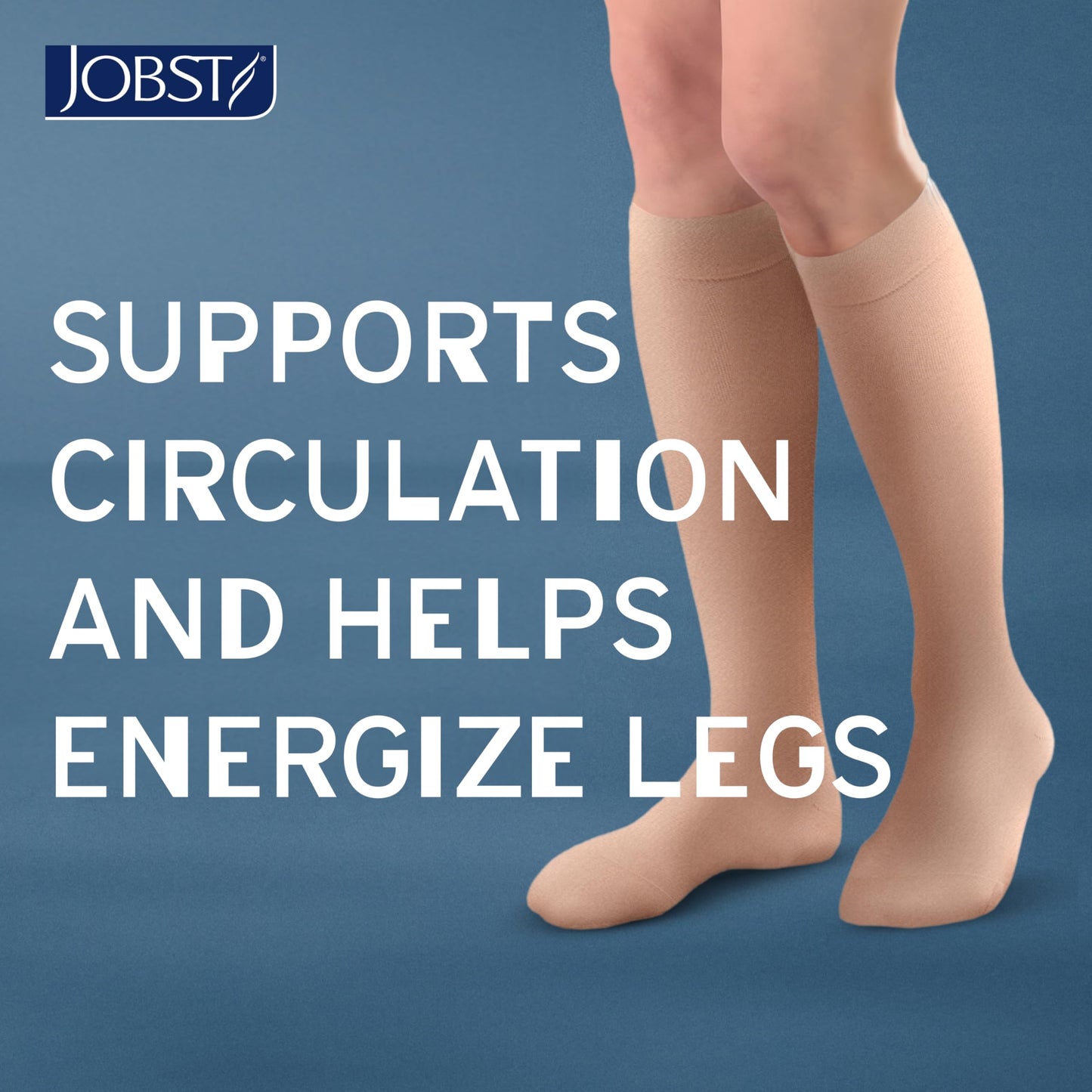 JOBST ACTIVA Opaque 15-20 mmHg Compression Socks for Women and Men, Knee High, Closed Toe, Silky Beige, Medium