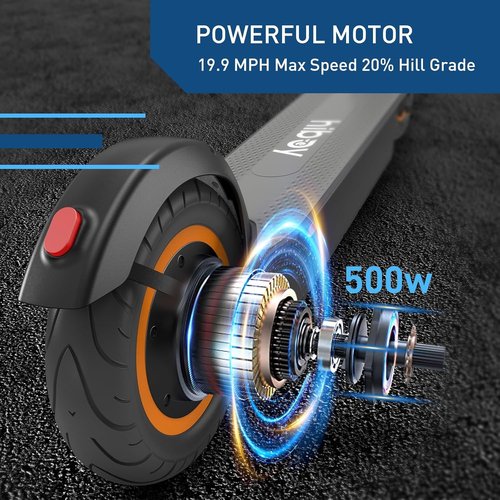 Hiboy S2 MAX Electric Scooter - Powerful 500W Motor, 10" Tires, 40.4 Miles Range, 19 MPH Speed