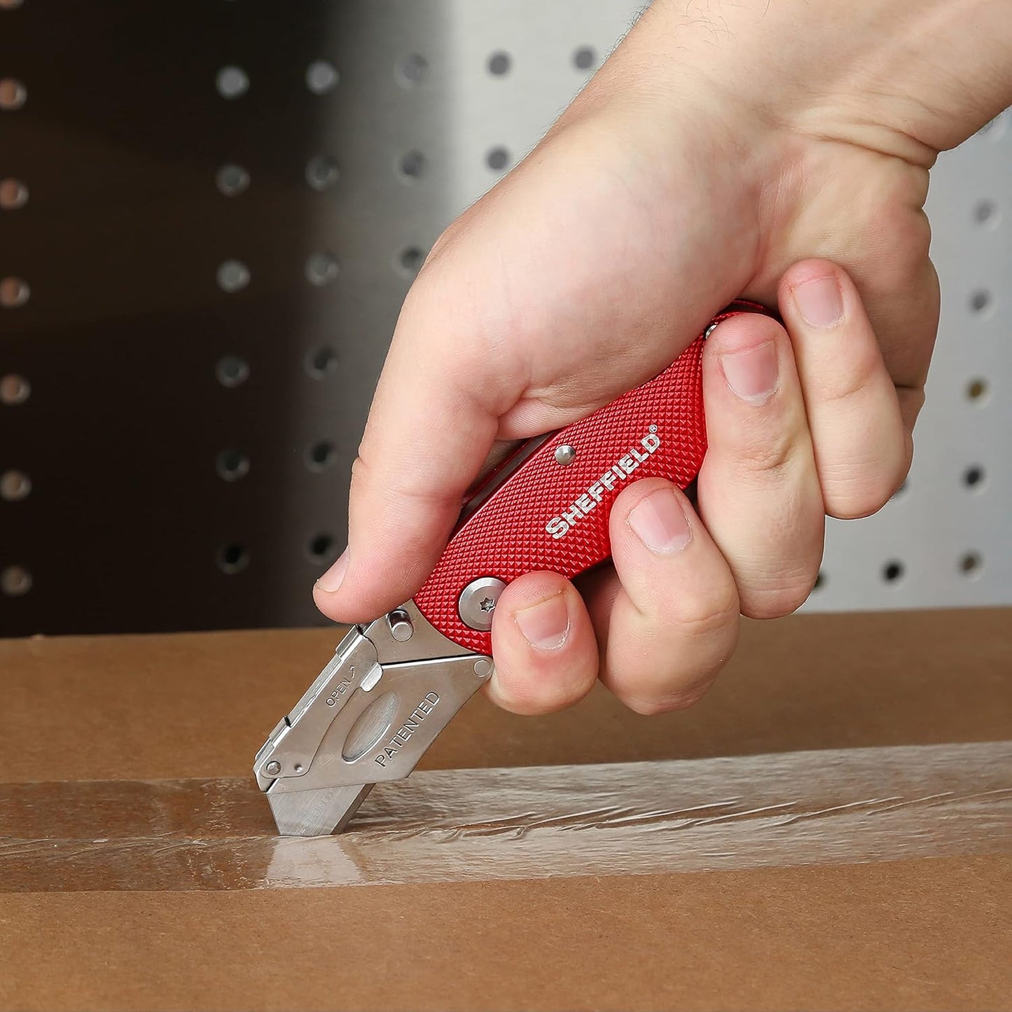 Sheffield Folding Utility Knife - Aluminum Handle, Accepts Standard Blades | Ideal for Home, Office & Trades