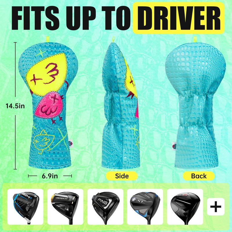 Big Crazy DF3 Putter Cover - Funny Birdie Design Golf Head Covers with PU Leather- Magnetic Closure - Driver Headcover Mallet Putter Cover for OZ1 MEZZ 1 MEZZ1 MAX Putters - Practical Golf Gift