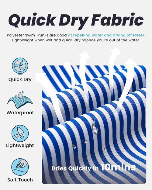 Maamgic Men's Swim Trunks - Quick Dry Bathing Suits with Mesh Lining | Fun 7-Inch Shorts