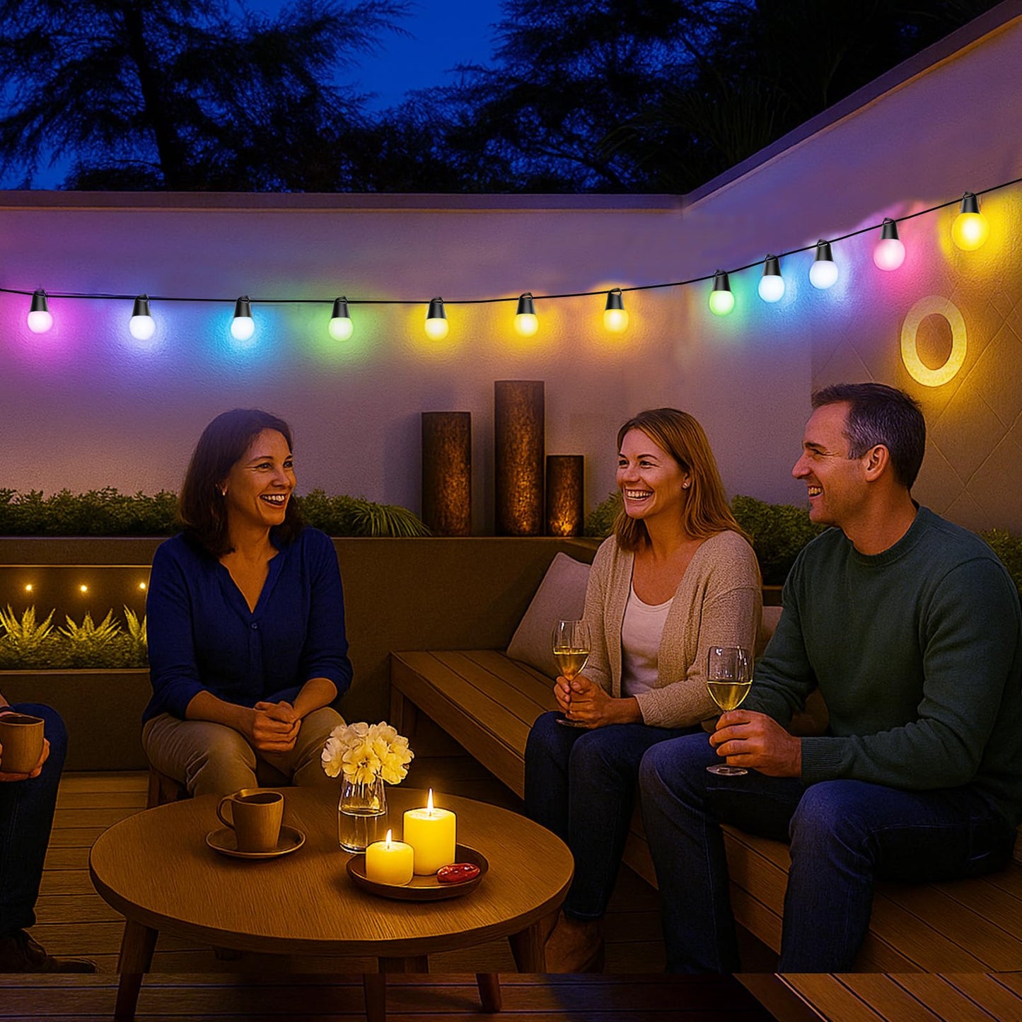 13ft Smart Outdoor String Lights Extension Cord，4m Power Cable with 3-Pin Plug，Compatible with Go-ve Lights (13FT)