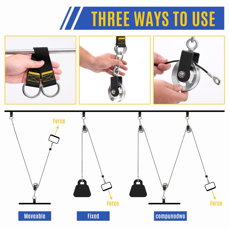 wantiekid Single Cable Pulley System for Home Gym - 86-Inch Machine Featuring a Smooth Aluminum Alloy Pulley Wheel for LAT Pull Down, Tricep Pushdown, Back, Arm & Shoulder Workouts with Loading Pin