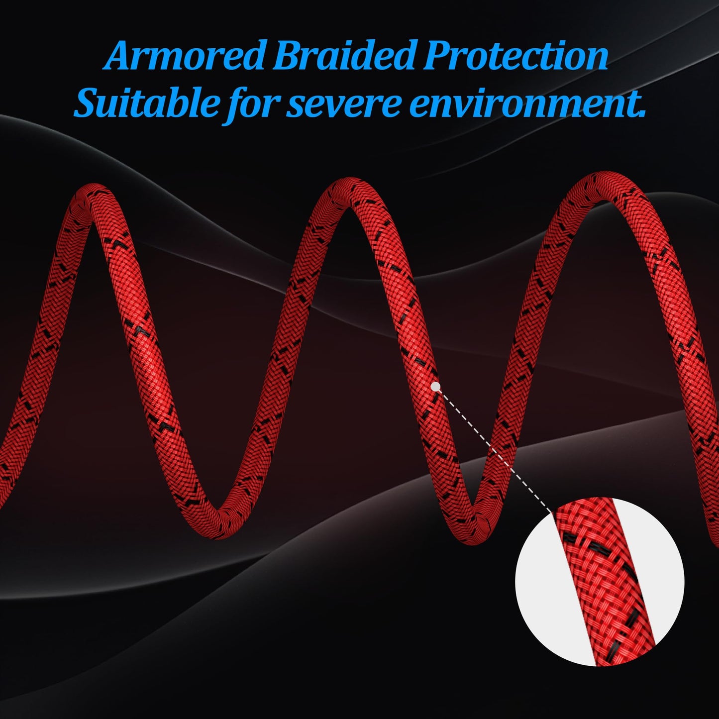 8 Gauge Wire 20 FT, Primary Automotive Power or Ground Wire, Battery Cable, Nylon Braided Jacket, Copper Clad Aluminum, Car Audio Amplifier RV Trailer Electrical Wire, with 10 Heat Shrink Tubing, Red