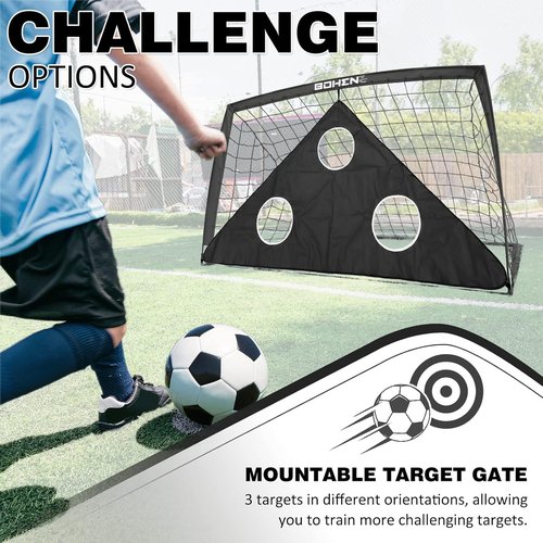 Bohen 6x4 FT Portable Kids Soccer Goals - Folding Soccer Net with Carry Bag for Indoor/Outdoor Use