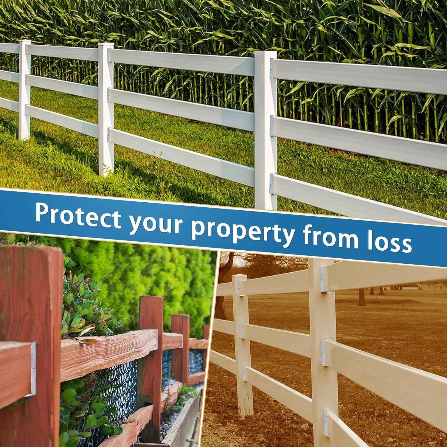 LukLoy 20 Pack 2x4 Brackets for Wood Rail, Fence Brackets Repair Kit Galvanized, Deck Railing Bracket Connectors for 2"×4"(Actually 1.5"x3.5") Wood Post, Includes 140PCS 304 Stainless Steel Screws