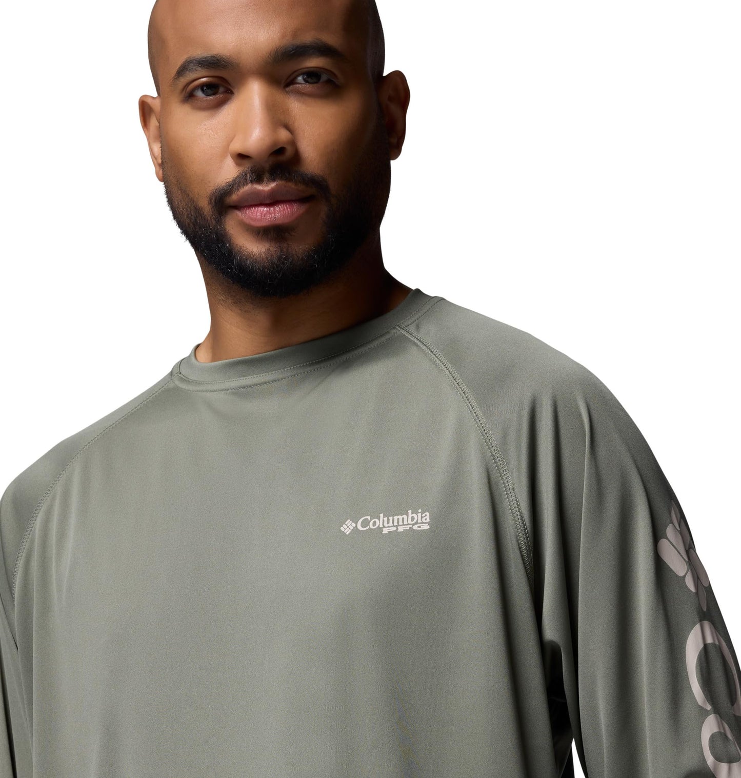 Columbia Men's PFG Terminal Tackle Long Sleeve Fishing Shirt, Cypress/Dark Stone Logo, Small