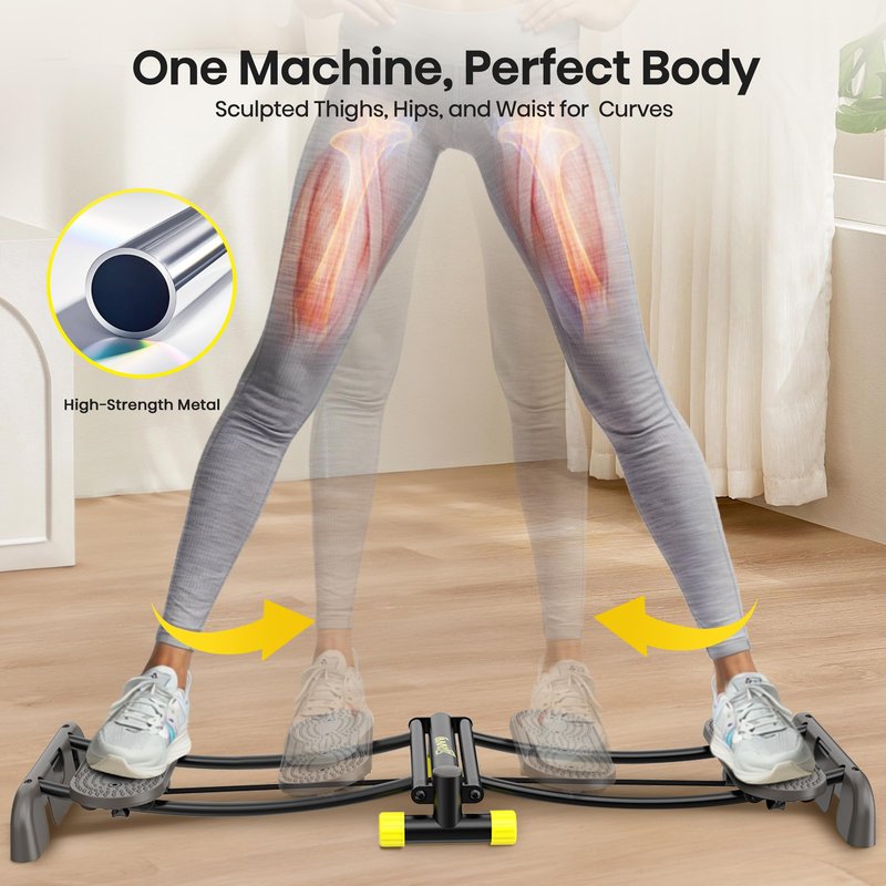 ZIWWVY Ski Trainer, Simulated Ski Machine, Adjustable Resistance Bands Machine Exercise Equipment for Leg Pelvic Floor Muscle Workout, Fun Cardio Fitness Equipment for Home Full Body Workout