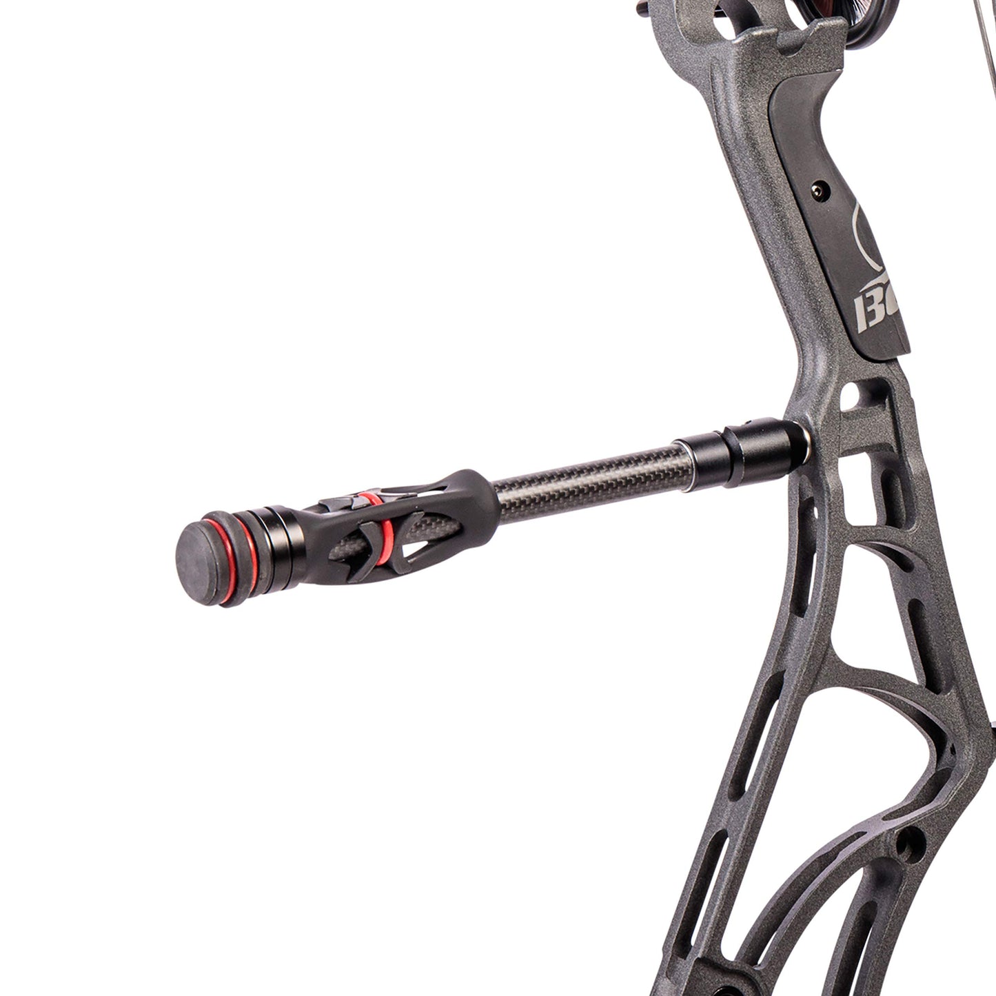 Trophy Ridge Hitman Bow Stabilizer, 8", Comes Pre-Assembled with 2 Removable 1oz Weights, Includes Wrist Strap, Mounting Bar, and Colored Rings, Silent Pursuit, Quick Connect and Disconnect System