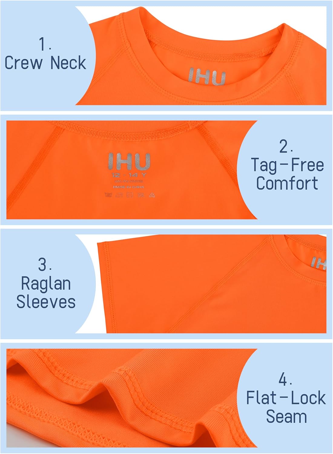 Skiennix Boys' Rash Guard | 4-Pack Neon UPF 50+ Short Sleeve Swim Shirts for Kids