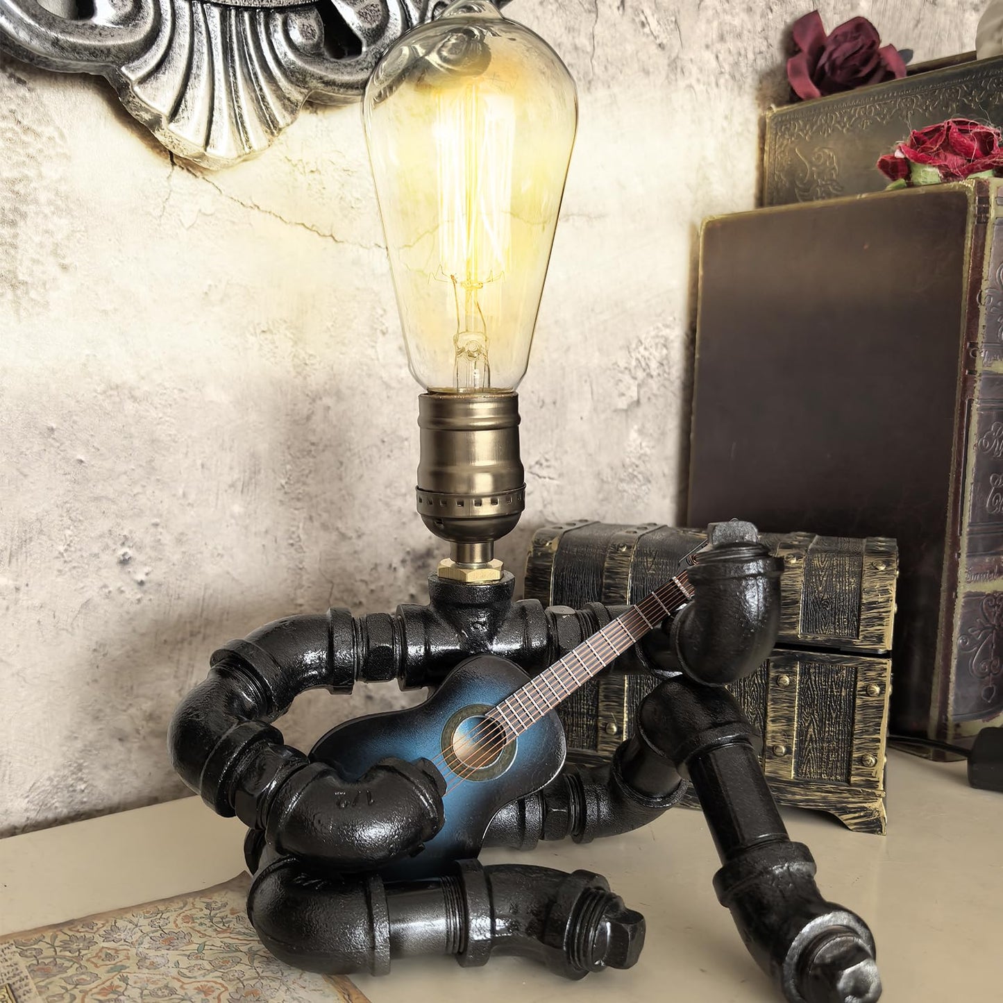 Friceoinw Music Guitar Table Lamp Cool Gifts for Music Lovers Guitar Gifts for Men Unique