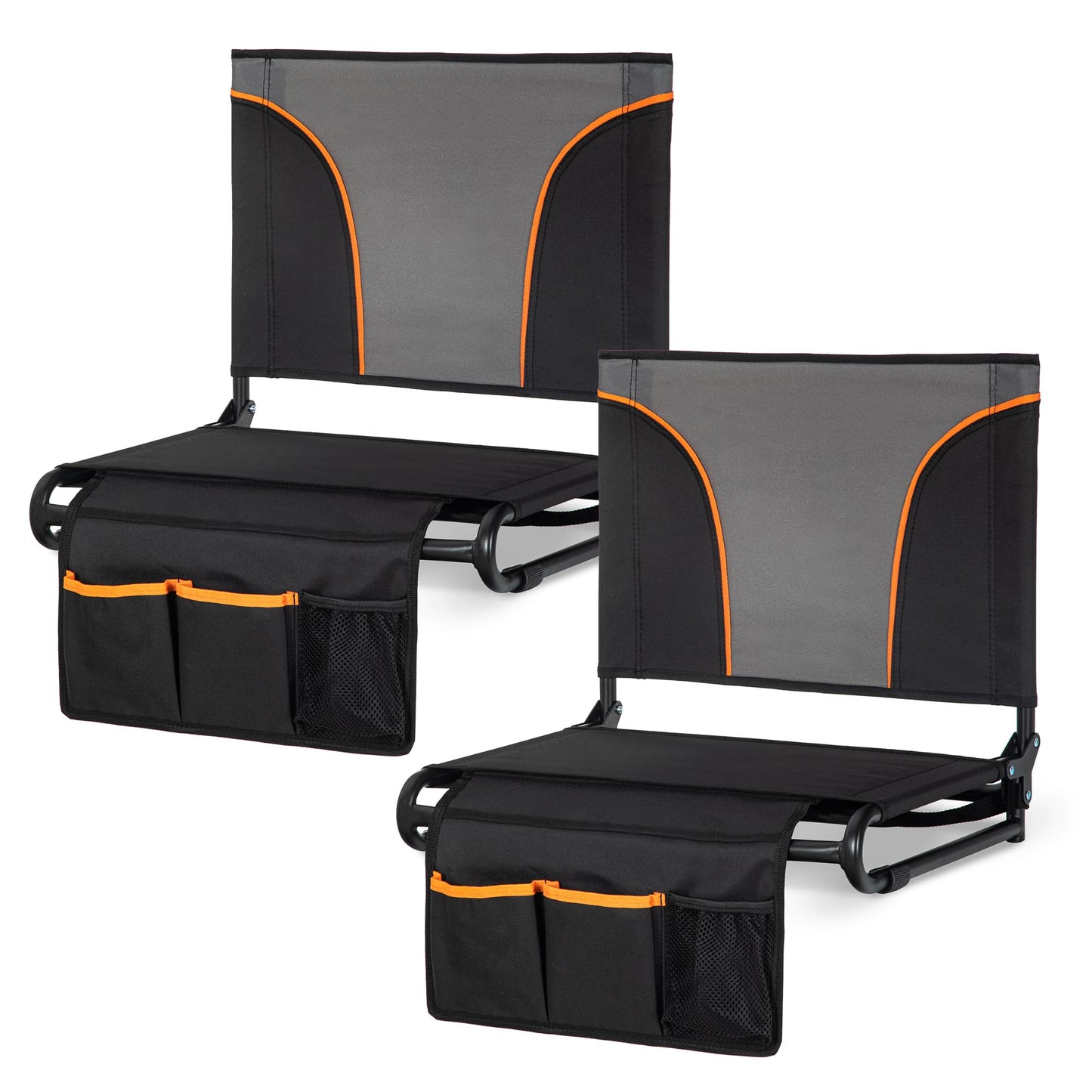 ALPHA CAMP 2PK Stadium Seats for Bleachers, Portable Wide Bleacher Seats with Backrest and High-Density Foam Padding, Stadium Chairs with Cup Holder for High School Football & Baseball