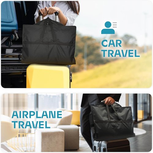 Lazebox 43" Travel Garment Bag - Heavy Duty Suit Bag for Suits, Tuxedos & Dresses | Black, 1 Pack