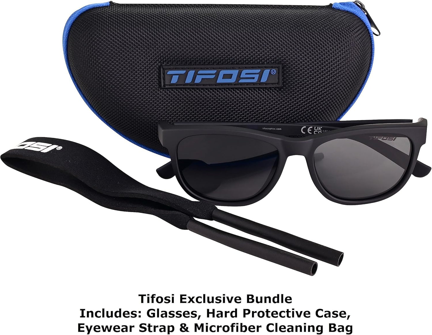 Tifosi Optics Swank Sunglasses - Complete Bundle with Case & Eyewear Straps for Ultimate Protection