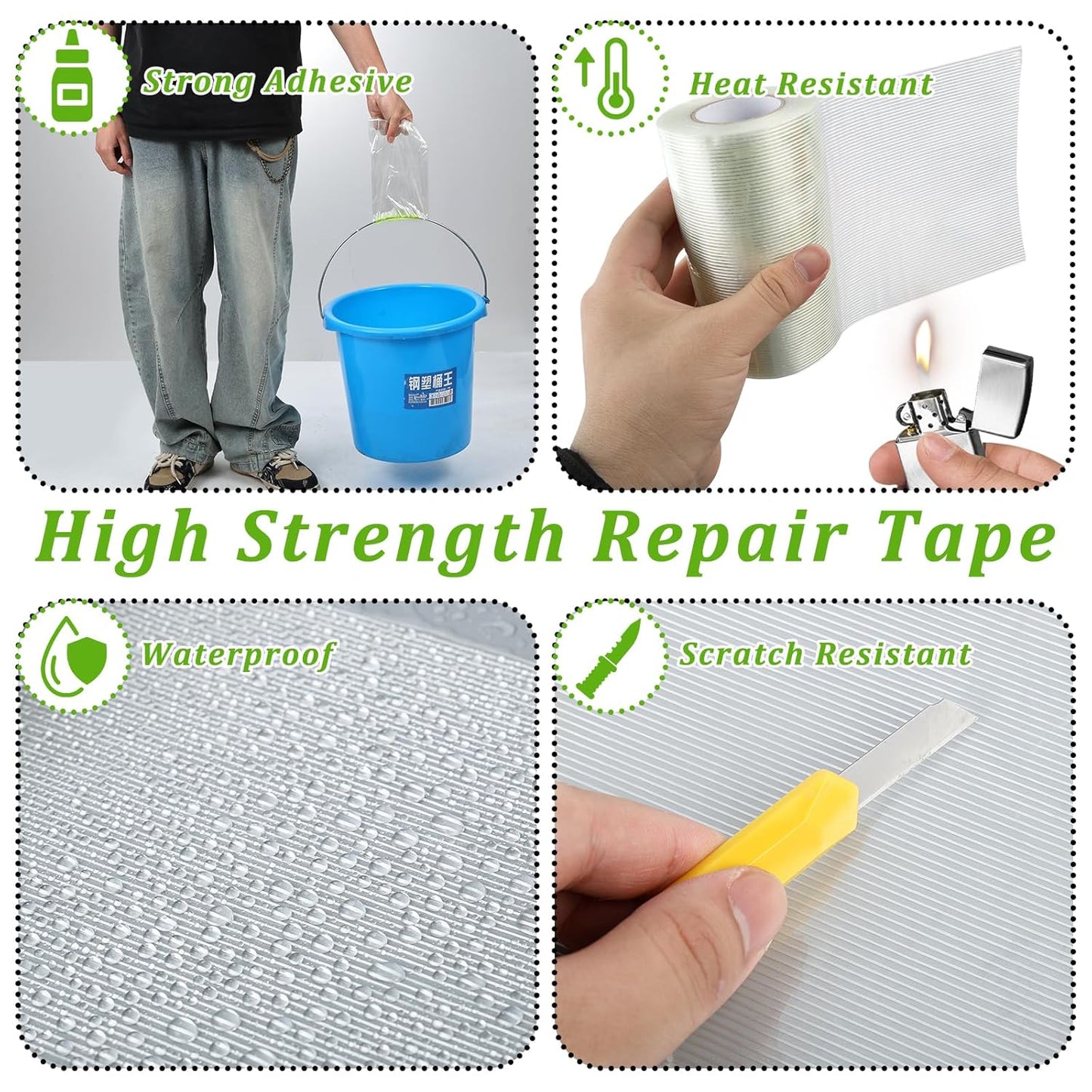 Skiennix 5-Inch × 70FT RV Awning Repair Tape - Heavy-Duty Waterproof & UV-Proof Patch Kit with Scissors