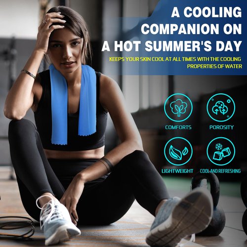 6 Pack Golf Towels,(40"x12") Gym Cooling Towels for Neck and Face,Chill Pal Summer Cloth for Extreme Heat for Hot Weather, Workout Golf Towel for Men Women (6 Dark Blue)
